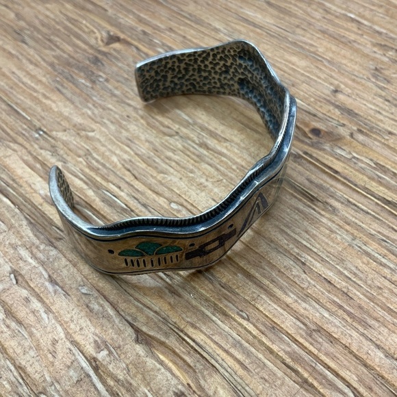 Carolyn Pollock Inlay Multi Gemstone Sterling Silver Storyteller Cuff Bracelet main image 1